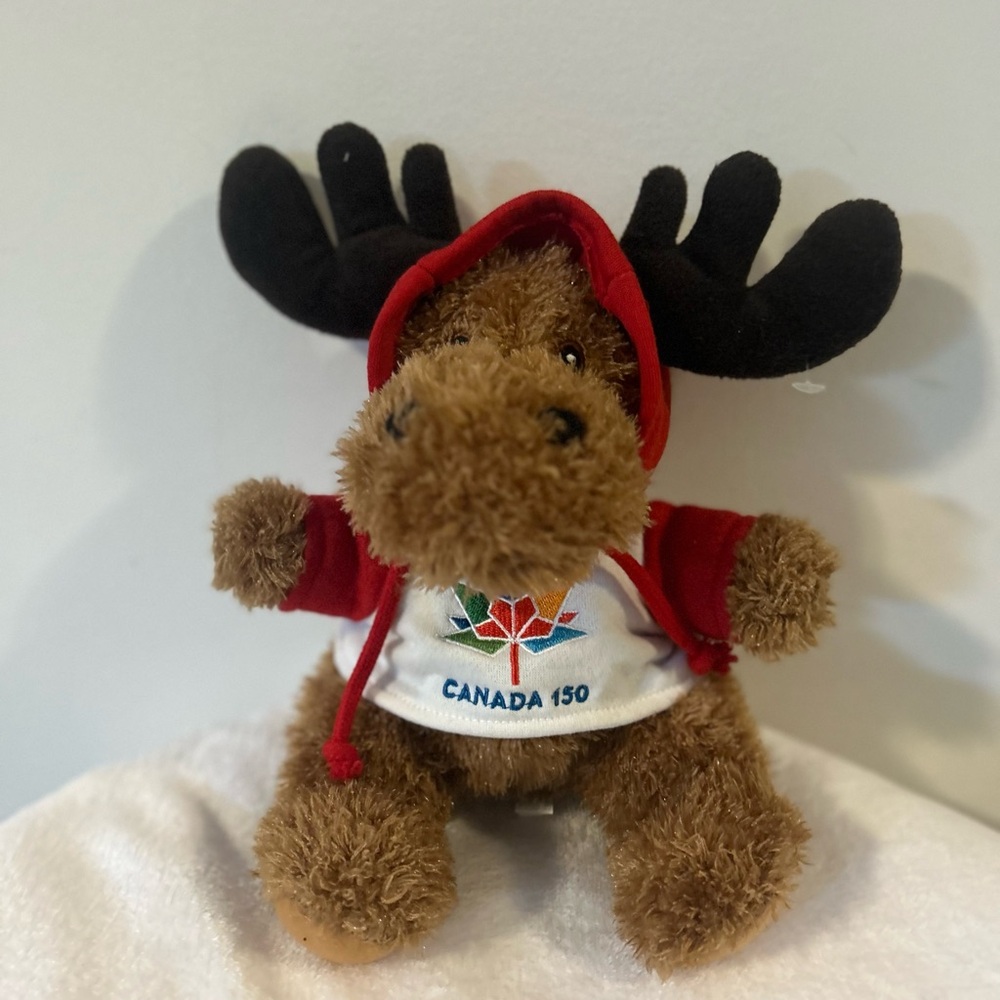 Brown and Black Stuffed Moose Toy